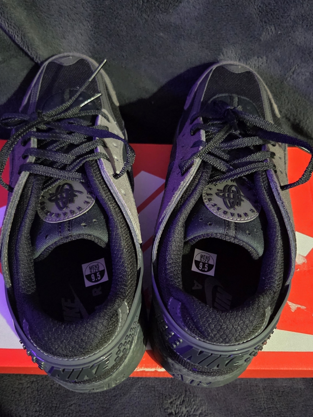 Nike Men's Air Huarache Runner Black Anthracite - 9.5 - Picture 7 of 8